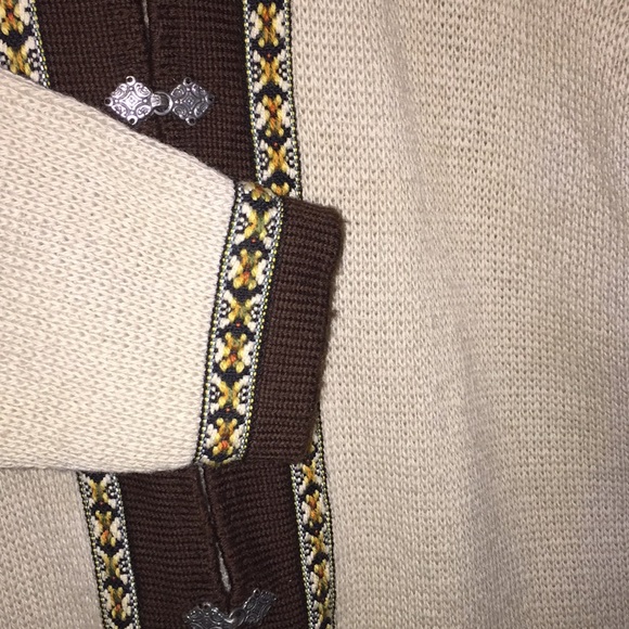 Vtg GANN Fair Isle Nordic Wool Cardigan Sweater - Picture 5 of 8